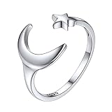 ChicSilver Moon and Star Toe Ring for Women 925 Sterling Silver Hypoallergenic Adjustable Toe Ring Band Women Beach Foot Jewelry