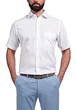  eterna Kurzarm Hemd Modern Fit Pinpoint unifarben Weiss,39-H,Halbarm