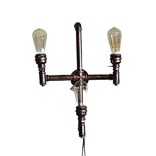 Applique murale tuyau d'eau 3 lampes loft rétro pour luminaire intérieur