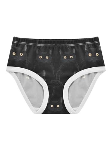 ZZKKO Black Cats and Yellow Eyes Girls Underwear Toddler Panties for Girls Comfort Brief Size 2-8T