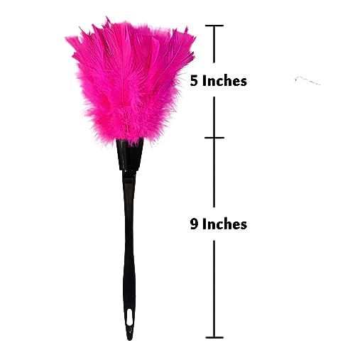 Image of Turkey Feather Dusters for Cleaning Home Blinds Kitchen car Office, Eco-Friendly Reusable (2 pcs Rose red)