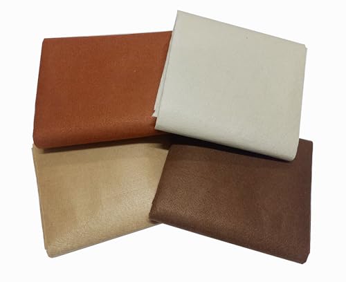 Image of Pack of 4 Brown Shades Felt Fabric Sheet Stiff (Hard) Size 19 inch x 21 inch inch | School DIY Crafts Patchwork, Table & Board Backdrops, Embroidery Sewing