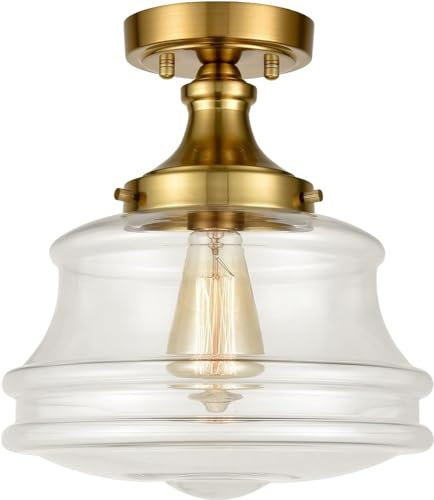 Plafonnier semi-encastré moderne doré de haute qualité en verre