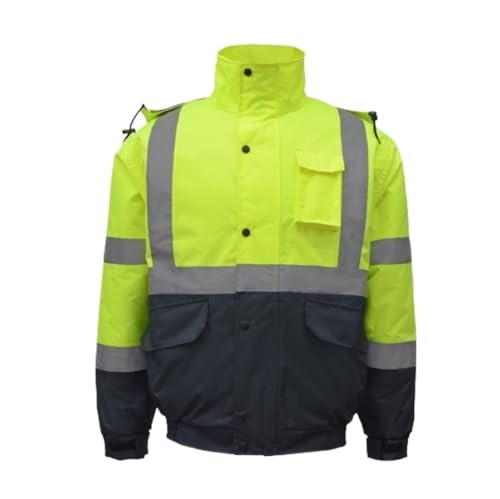 JYARZ Chaqueta Reflectante, Abrigo De Algodón Cálido E Impermeable, Chaleco De Seguridad Fluorescente(M)