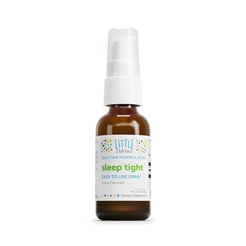 Little DaVinci Sleep Tight - Kids Melatonin Supplement to Support Restful Sleep Focus Cognitive Health and Social and Verbal Skills* - With 3mg Melatonin - Citrus Flavor - 30ml 75 Servings