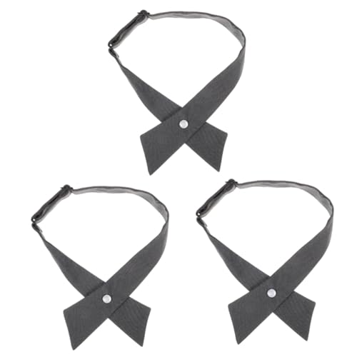 DEARMAMY 3 unids Corbata Sólido Corbata Ajustable Corbata Para Mujeres Uniforme Corbata Cruzada Para Hombres Uniforme Corbata Cruzada Accesorio De Traje, 62.00X4.70X0.20CM, Poliéster, poliéster