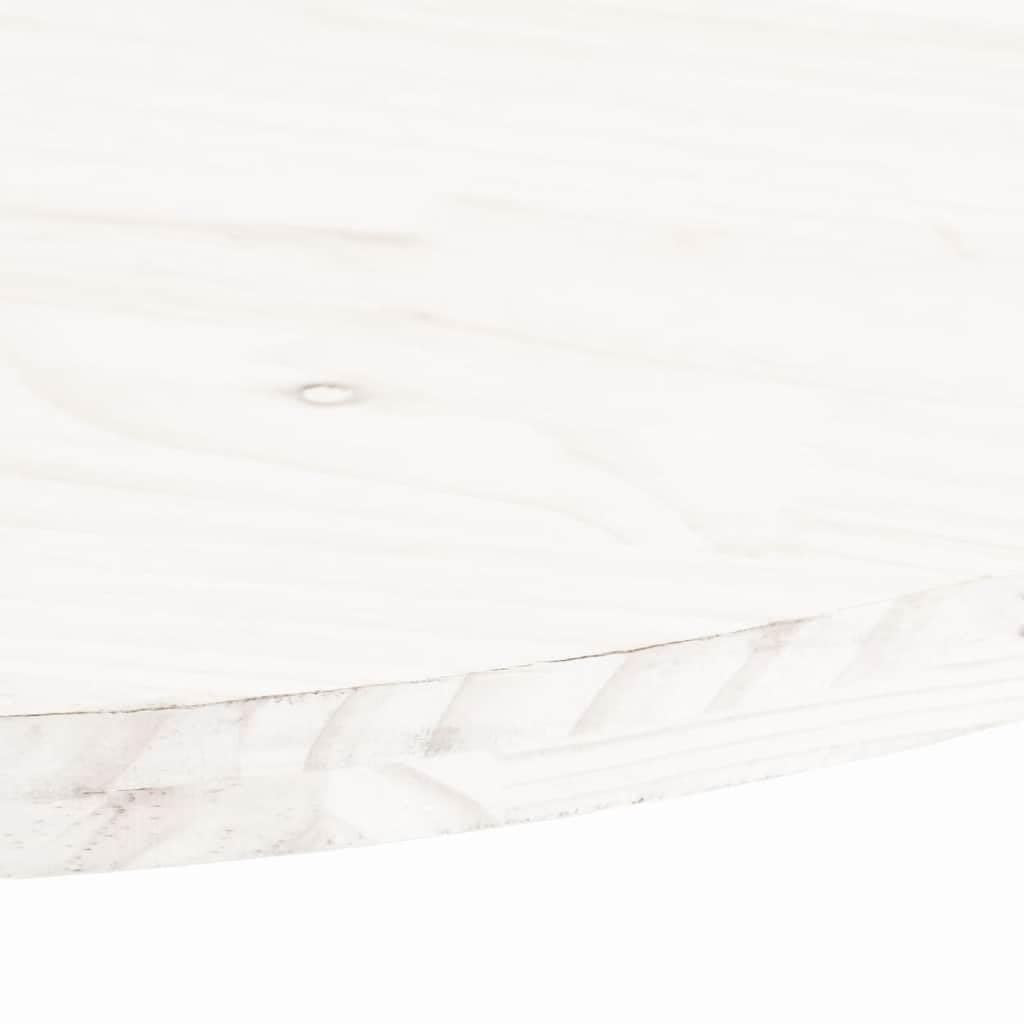 Tischplatte Weiß 90x45x2,5 cm aus massivem Kiefernholz oval für DIY BAU, Ersatz, Möbel, Esszimmer, Wohnzimmer, Büro, Küche, Garten, Schutzauflage und Restauration