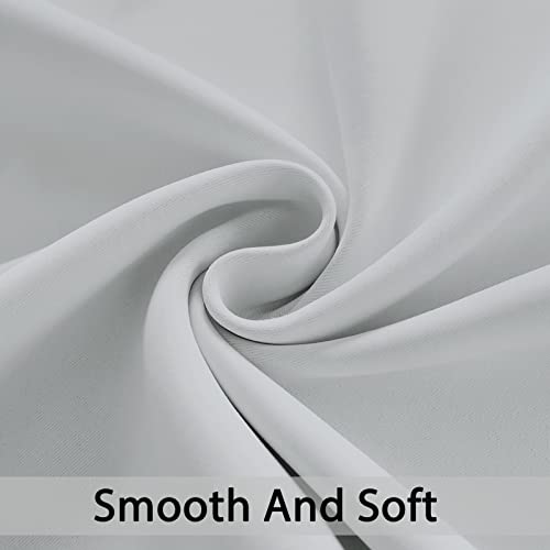Yakamok Greyish White Curtains for Bedroom,Grommet Thermal Insulated Room Darkening Curtains for Living Room,52W x 84L,2 Panels