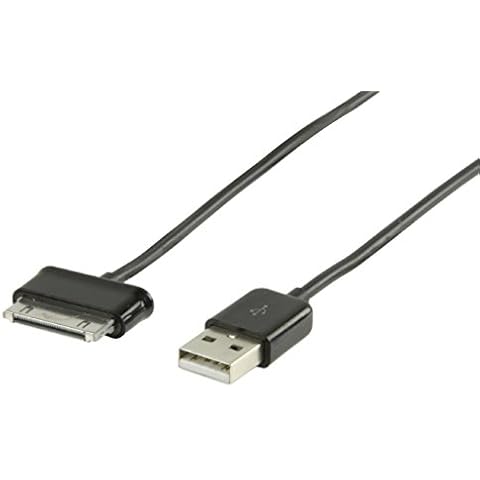 Valueline VLMP39200B1.00 USB 2.0 1 m 30-Pin Data Cable For Samsung Galaxy Tab and Note - Black Cover