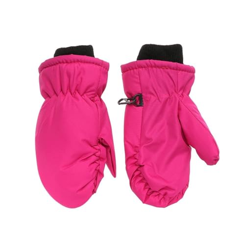 Guantes Niños ski cálido Impermeable Guantes de esquí Montando los Guantes de esquí térmico vellón Impermeable Impermeable niño niño Snowboard Guantes de Nieve 3 Dedos (Color : Beige, Size : 0)