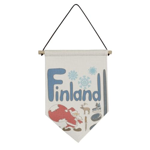 Drapeau Finlande sur toile suspendue sans pli - Déco murale finlandaise prête à poser
