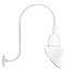RAB Lighting GN3LED26YRAC11W Gooseneck Style 3 26W Warm LED 11 Angled Cone Shade Rectangular Reflector, White