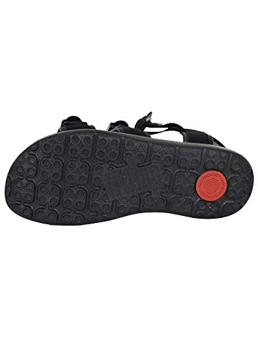 FitFlop Mens Trey Back Strap Sandal Shoes, Black, US 122