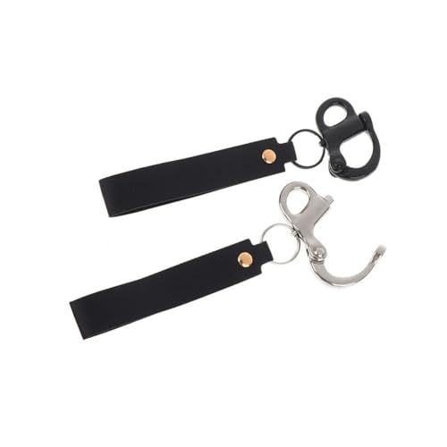 ReachMall Manille pivotante en acier inoxydable 316 avec clip à dégagement rapide avec poignée en cuir pour gréement maritime, lutte contre les incendies et sécurisation d'équipement