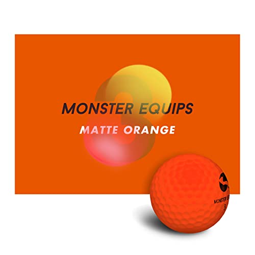 Monster Equips PRO Soft Feel Ultimate Distance Golf Ball with Matte Finished Color Long Distance Tour Ball Supersoft 12 Pack with Golf Tees(Orange)