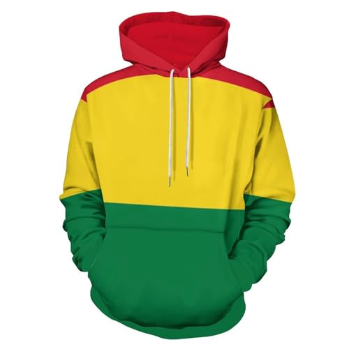 Sweat a capuche homme drapeau bolivien imprimé 3D avec poche kangourou