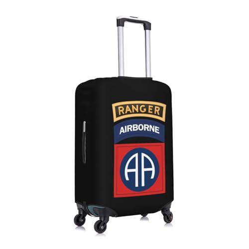 82nd Airborne with Ranger Travel Luggage Cover Suitcase Protector Fits 18-21 Inch Case(Black,S)3