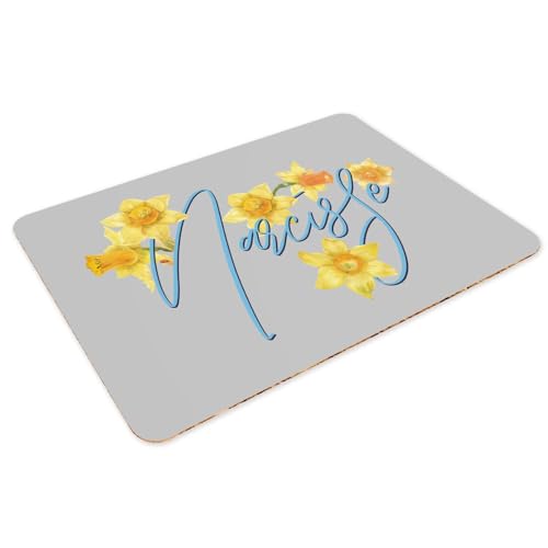 Napperons en liège gris grand format 39,5x28,5 cm au design minimaliste
