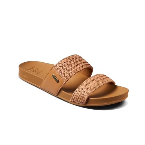 Image of REEF Vista Braid II Women's Fashion Slide Sandal, Vegan Leather Strap, Ultra Soft Cushion Footbed