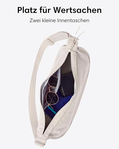 LARKSON-Crossbody-Bag-Damen-Herren-Beige-Solveig-Medium-Umhaengetasche-im-Halbmond-Style-Halbrunde-Schultertasche-Moon-Bag-Design-Wasserabweisend - Sparfuchs24.io - Preisvergleich & Top Angebote Online