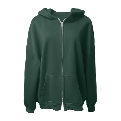 Sweat à capuche zippé oversize unisexe en coton épais rétro