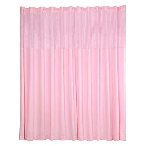 Tfcfl Room Divider Curtain, 12Ft Wide X 8Ft Tall Polyester Flame Retardant Medical Curtains, Privacy Cubicle Curtain With Mesh Top & 24 Hooks For Hospital Clinic Spa Lab School Nursery (1 Panel, Pink) #TOP25