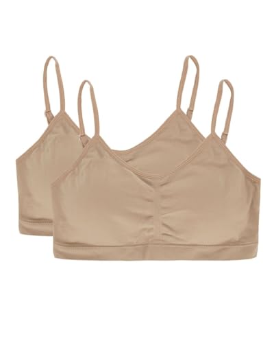 MeMoi Girls' 2 Pair Pack Gathered Front Cup Training Bra