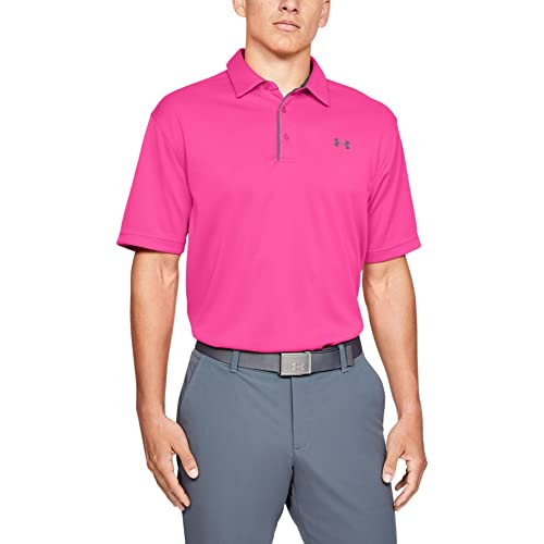 Under Armour Men's Tech Golf Polo , Pink Surge (687)/Pitch Gray , 3X-Large Tall