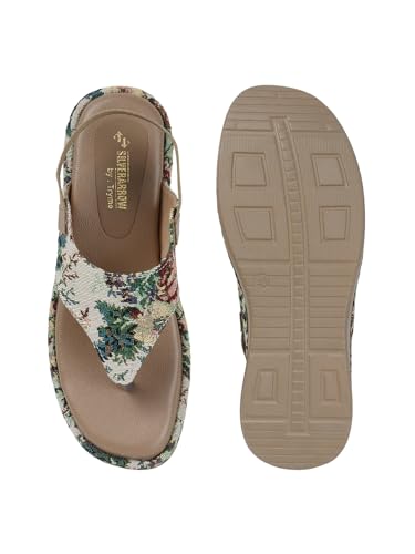 Image of SilverArrow womens Aloura Fashion Sandals|Floral Printed Platform Sandals|Casual Wear