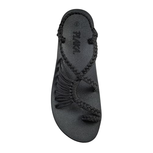 Plaka Atlantis Women's Summer Sandals, Black, Size 8
