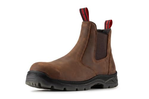 SUREWAY Men's Slip On Work Boots for Men,Upgraded Slip/Water Resistant,Electric Hazard,Fire Station Mechanic Work Boots/Shoes