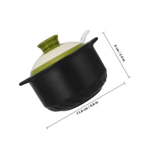 Tarro Cabilock con cuchara de cerámica verde para condimentos 3