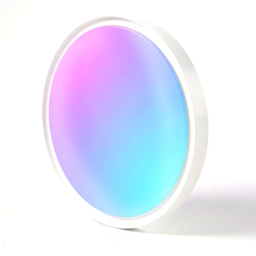 Smart Ceiling Light Fixture, 12 inch Mount RGBIC Light Fixturel, Compatible with Alexa and Google Home, Dimmable RGB Color Changing LED Light, 2400LM 2700K-6500K, for Bedroom, Living Room, Nursery