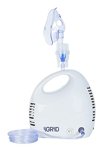 iGRiD Ultra Compact Low Noise Compressor Nebulizer for Children & Adults | Electric Inhaler for Cold, Asthma & Respiratory Care | Nebulizes Liquid Medication