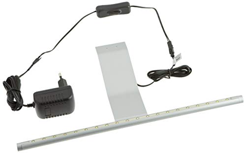 Nino Leuchten 79002001 - Lámpara LED para colocar encima de los muebles (níquel mate, 20 LED, 35 cm, incluye enchufe y adaptador), color plateado