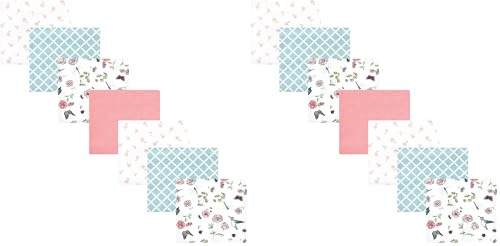 Image of Hudson Baby Unisex Baby Cotton Flannel Receiving Blankets Bundle, Hummingbird Garden, One Size (Pack of 2)