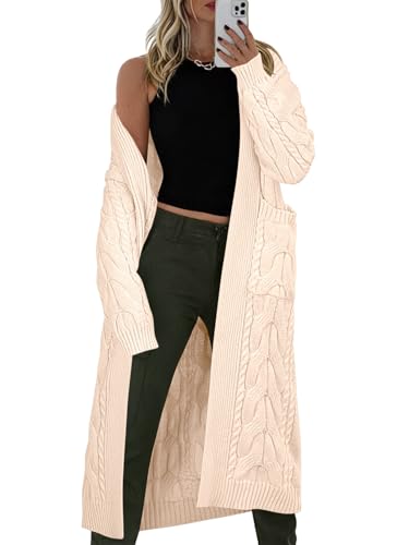 Caracilia Womens Oversized Cable Knit Long...