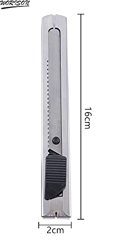 Worison Stainless Steel 18mm Cutter for Cutting Papers, Wallpapers, Cardboard, Vinyl, Tapes etc set of 4pc