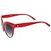 zeroUV - Oversize Vintage Mod Womens Fashion Cat Eye Sunglasses 59mm (Red)