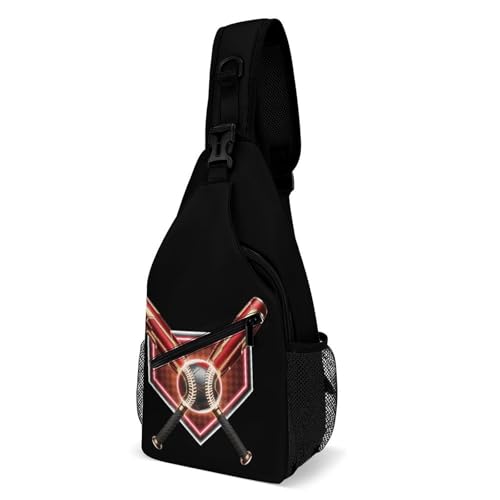 Baseball Home Plate Game Day Sling Bag Crossbody Travel Hiking Chest Multipurpose Travel Daypack for Women Men - Main Image