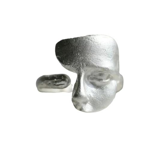 ZFHTJEKNCS Creativo Místico Máscaras Enmascaradas Anillo Estilo Gótico Personalidad Máscara Anillos Abiertos para Hombres Mujeres Joyería Regalo