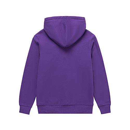 Kowdragon Kids Zip Up Hoodie Soft Brushed Fleece Sweatshirt Hooded Jacket With Pockets For Boys And Girls 3-12 Years (Purple, M) #TOP1