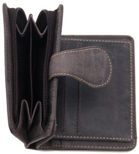 Visconti Hunter 715 Mens Bifold Wallet with Zippered Coin Purse in Oil Leather (Brown)4
