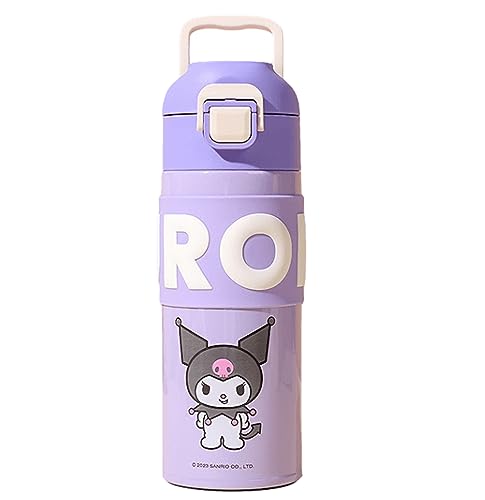 Image of Everyday Delights Kuromi Stainless Steel Insulated Water Bottle 400ml - Purple