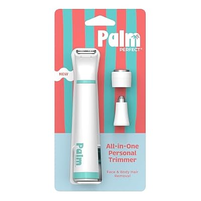 PalmPerfect All-in-One Personal Trimmer for Women 3-in-1 Facial Hair Remover & Eyebrow Shaper Wet/Dry Waterproof Grooming Kit with Rotary, Reciprocal & Precision Attachments