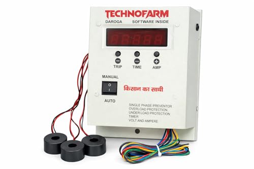 Image of DAROGA Single Phase Preventor | Overload Relay | Three Phase Motor Protection Controller | Overload & Dry run Protection | Voltage & Ampere Meter | Timer Function | 1Hp to 100HP Motor Technofarm