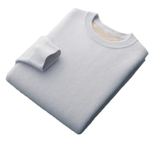 Suéter grueso de lana con cuello redondo para hombre, de punto cálido, de manga larga, 2, XXL