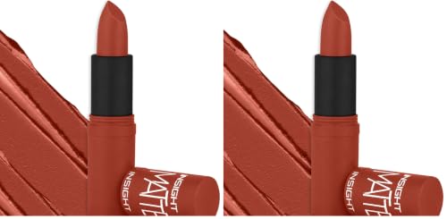 Image of INSIGHT Matte Lipstick | Soft Matte Finish | Highly Pigmented Formula | Ultra Creamy | Intense Color Payoff | Fade-Proof Lipstick |WARM NUDE-4.2g (Pack of 2)