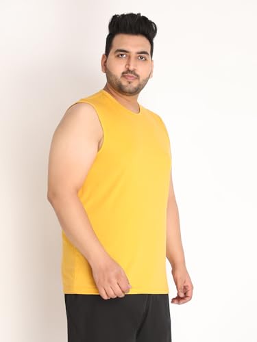 Image of CHKOKKO Men Cotton Regular Fit Tank Tops Sleeveless T-Shirt Gym Wear Vest Solid Stylish Round Neck Running Sando For Sports Workout Fitness & Casual Or Beach Wear