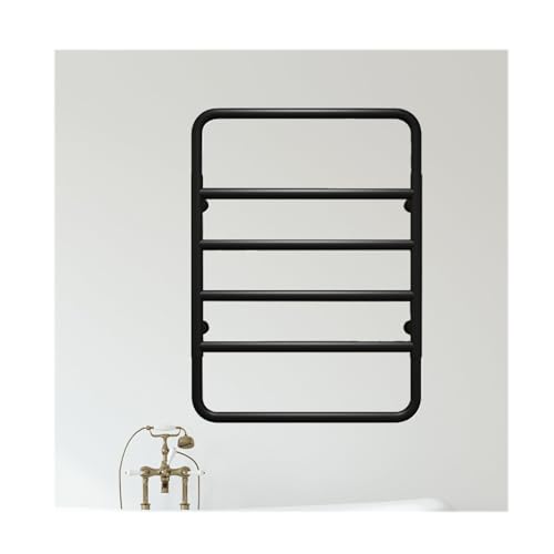 SdaryWare Dorado, Enchufe Derecho, Tendedero calefactado de Calentamiento rápido, Acero Inoxidable, Toallero calefactado de Pared para Toallas, Albornoces y Mantas,Black-Plug in Right